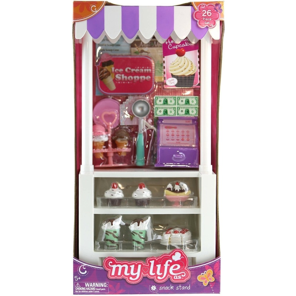 My Life Doll Snack Stand Ice Cream 26 Pc Set fits 18" Doll NIB